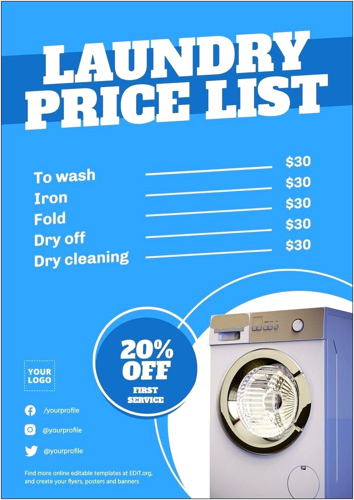 Dry Cleaning Brochure Template Free Download