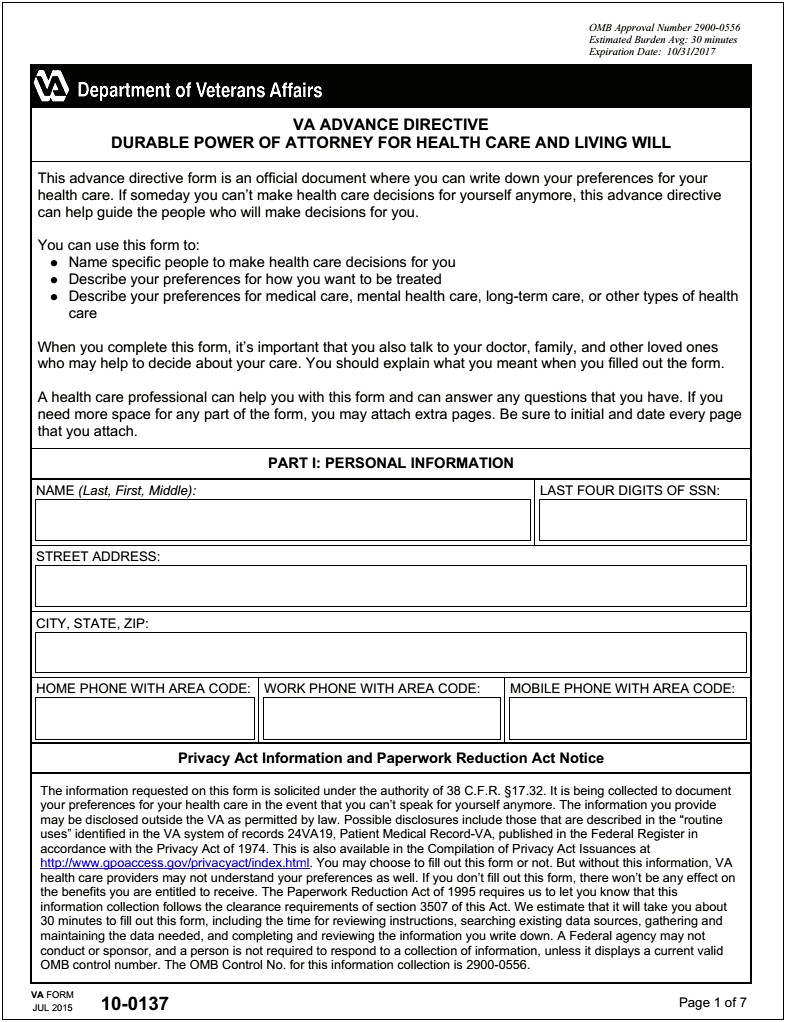 Durable Power Of Attorney Florida 2017 Free Template