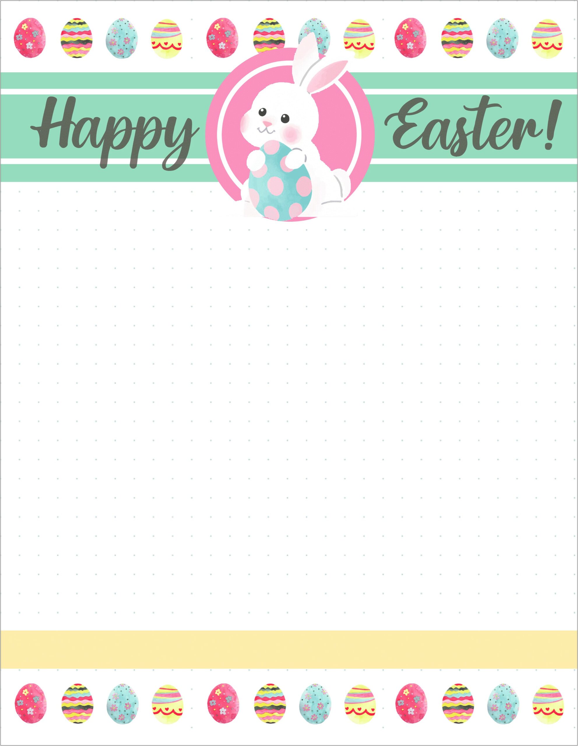 Easter Bunny Letter Templates Printable Free