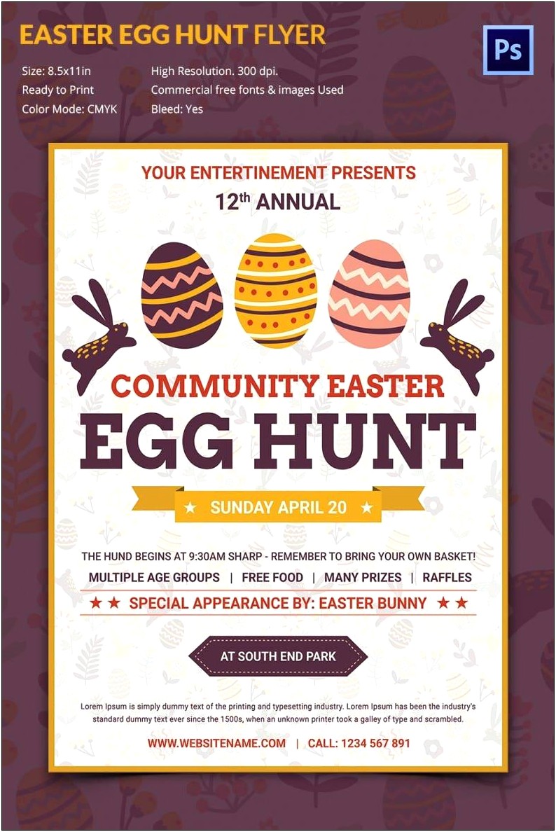 Easter Egg Hunt Flyer Template Free Download
