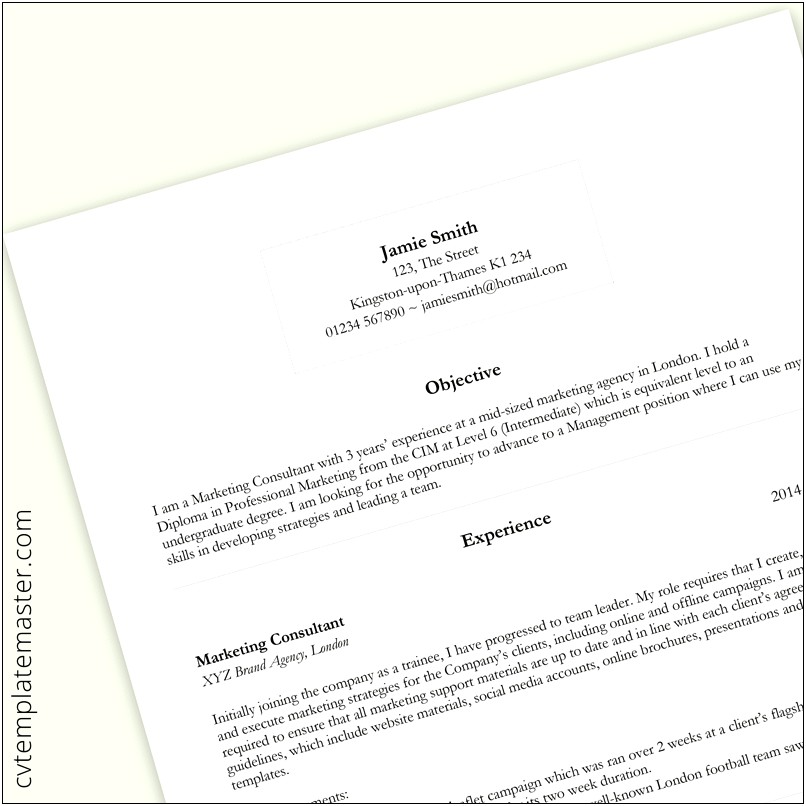 Easy Cv Template Word Free Download