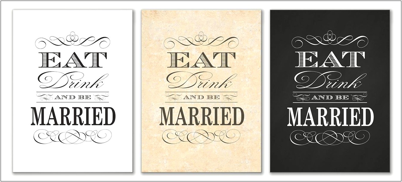 Eat Drink And Be Married Free Template