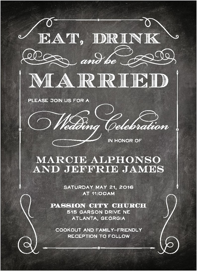 Eat Drink And Be Married Template Free