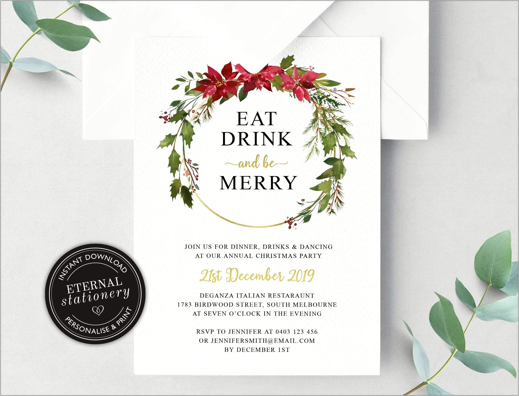 Eat Drink And Be Merry Wedding Invitations