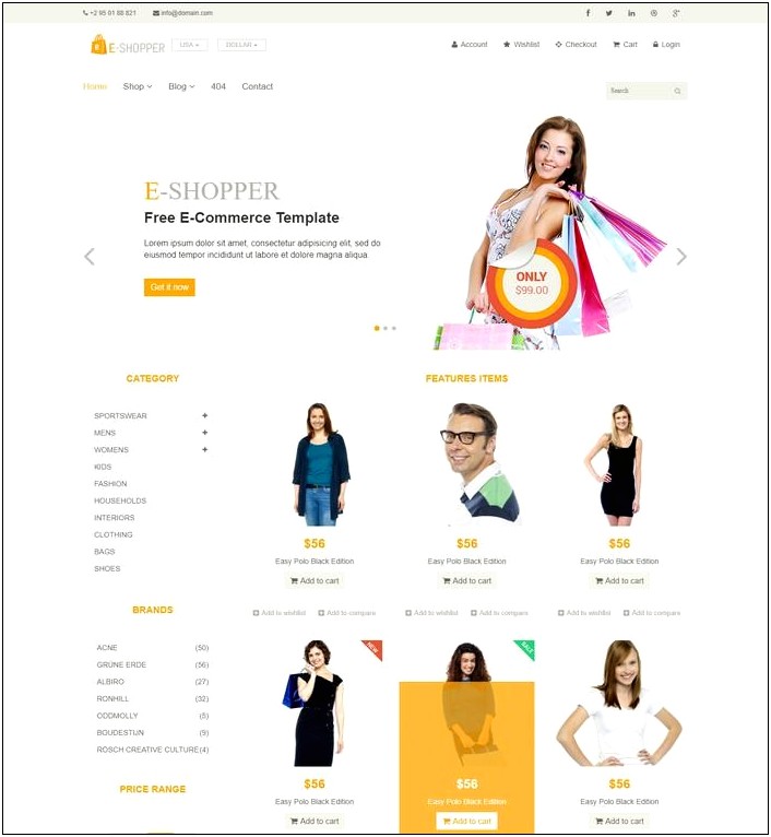 Ecommerce Html Responsive Template Free Download