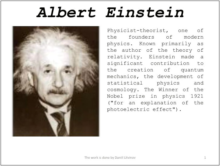Einstein Physics Ppt Template Free Download