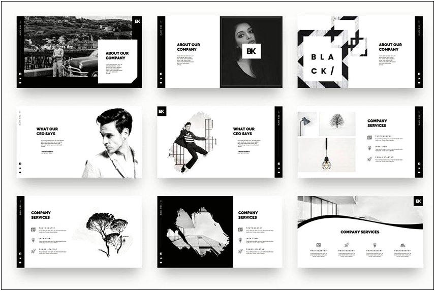 Elegant Black And White Powerpoint Templates Free Download