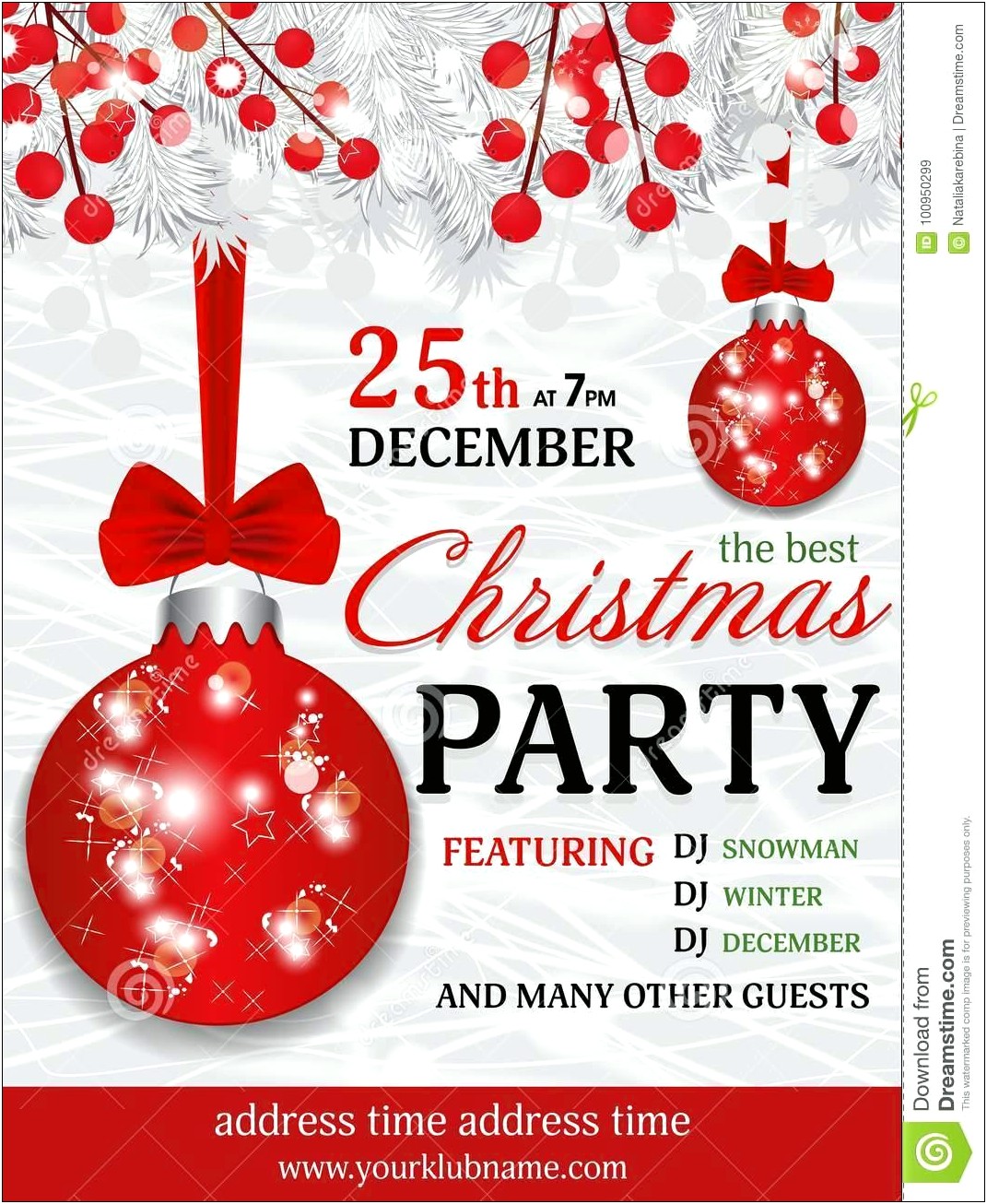 Elegant Christmas Party Invitation Template Free