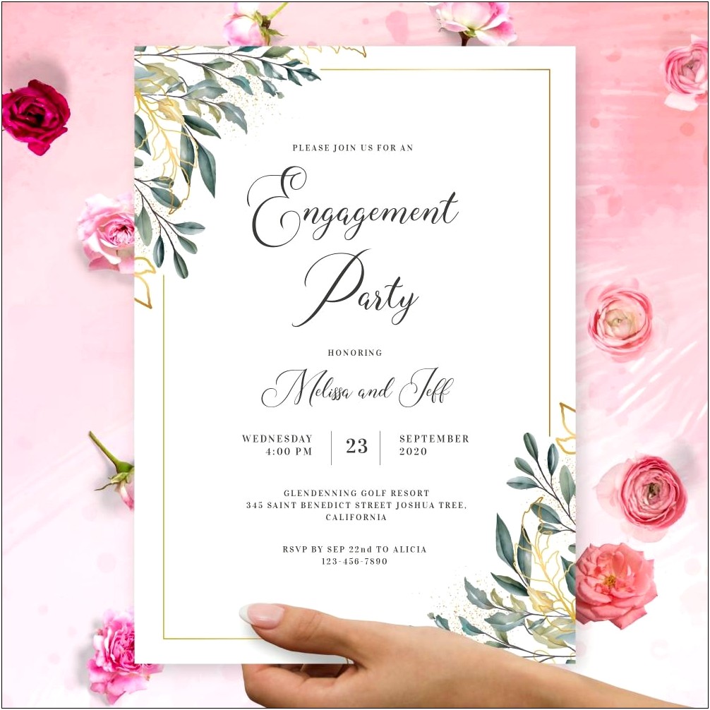 Elegant Engagement Party Invitations Templates Free