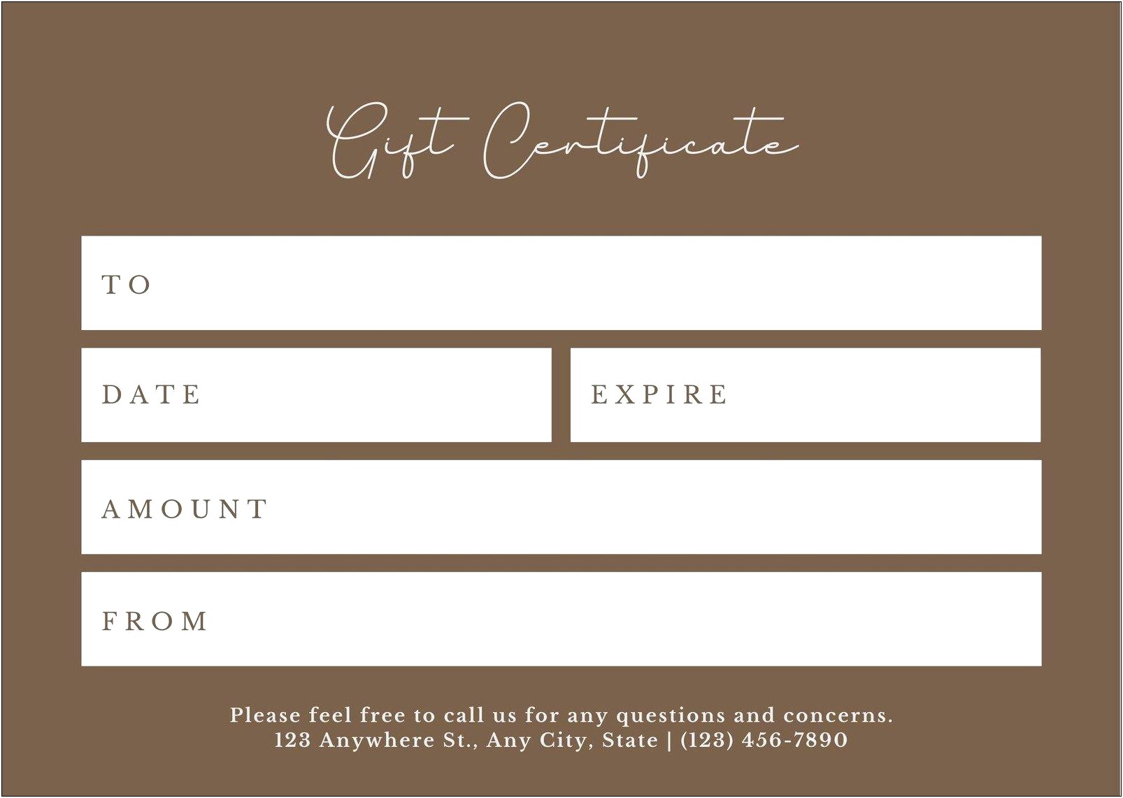 Elegant Photoshoot Gift Certificate Template Free