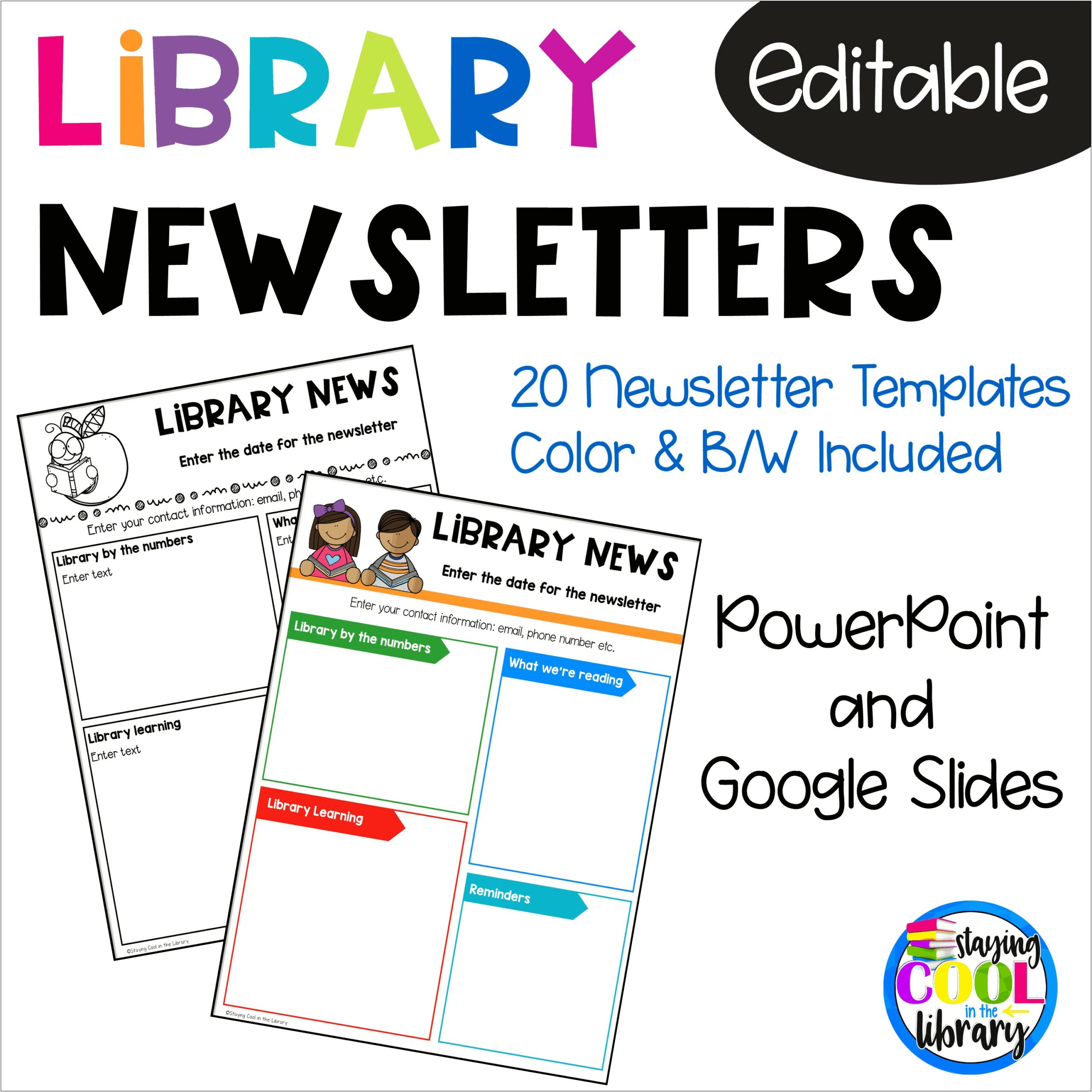 Elementary School Library Newsletter Templates Free