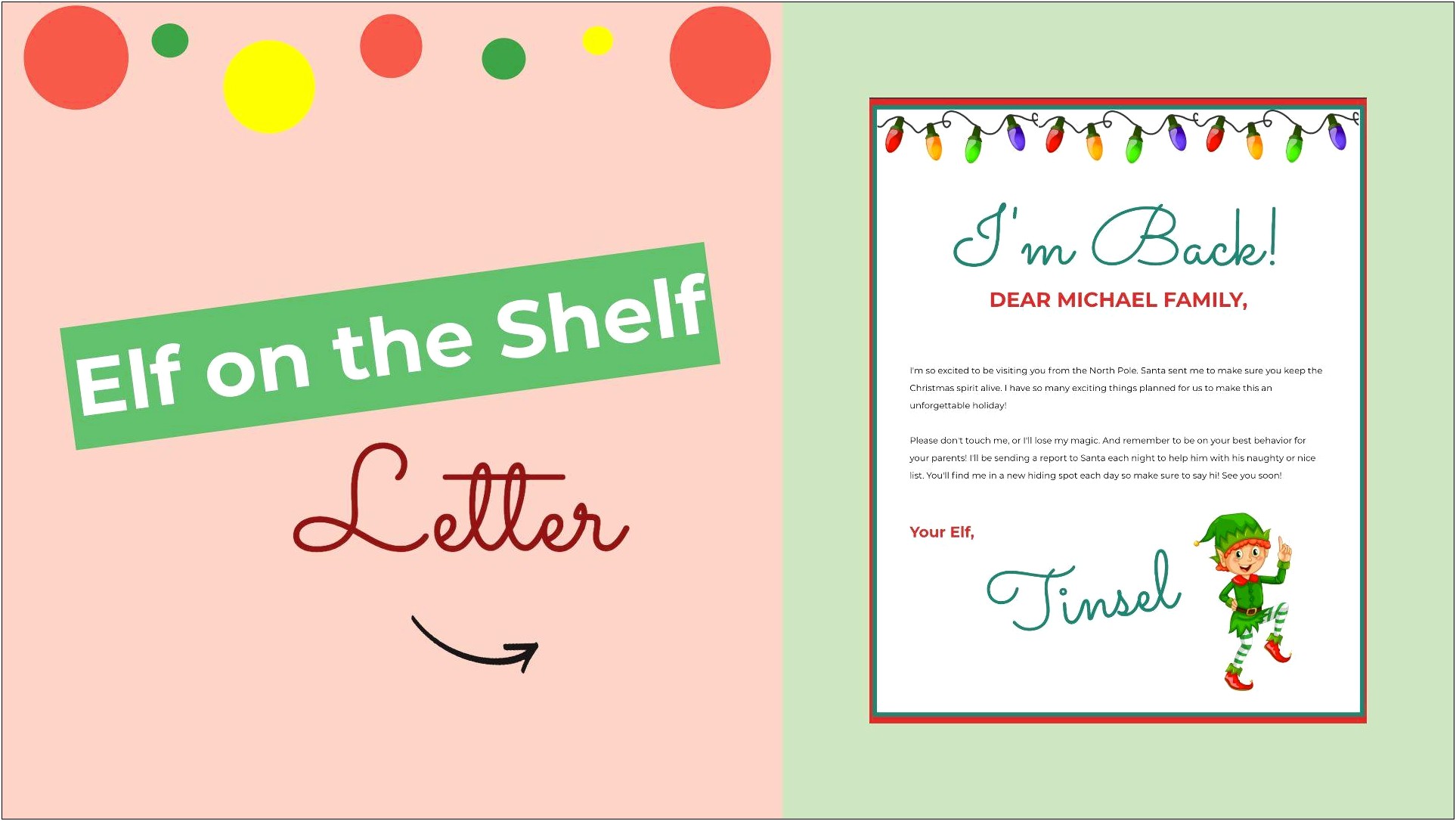 Elf On A Shelf Letter Template Free