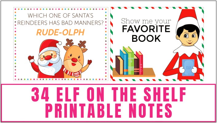 Elf On The Shelf Free Notepaper Template