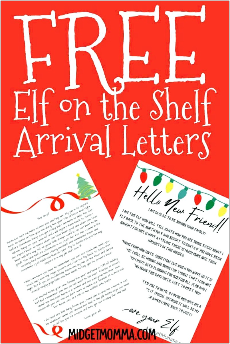 Elf On The Shelf Letter Template Download Free