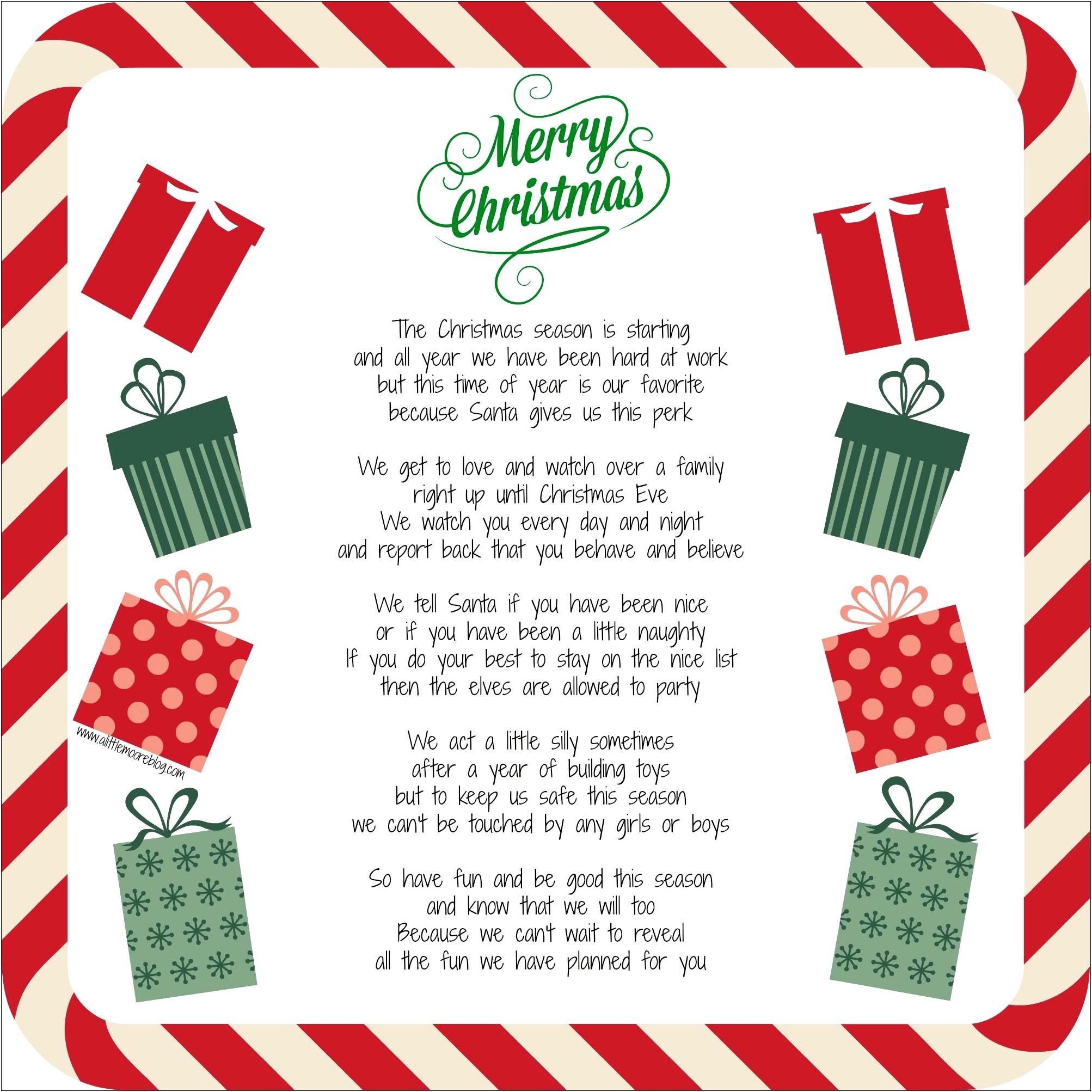 Elf On The Shelf Template Letter Free