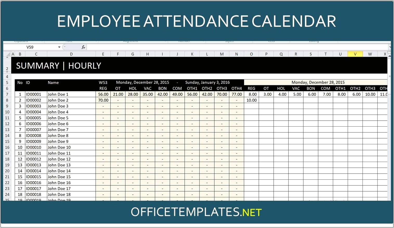 Employee Attendance Tracker Excel Template Free