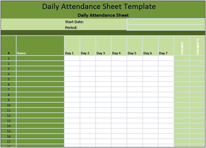 Employee Attendance Tracker Free Excel Template