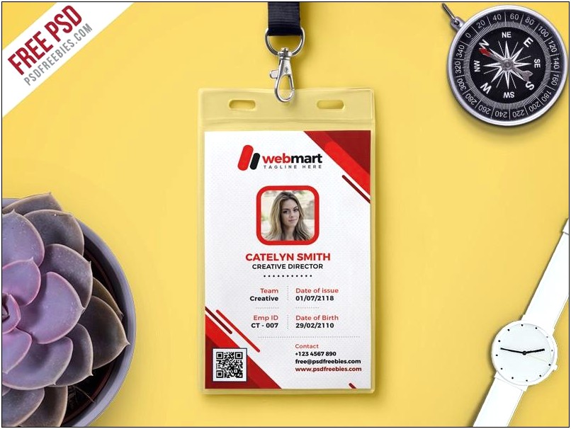 Employee Id Card Template Psd Free Download