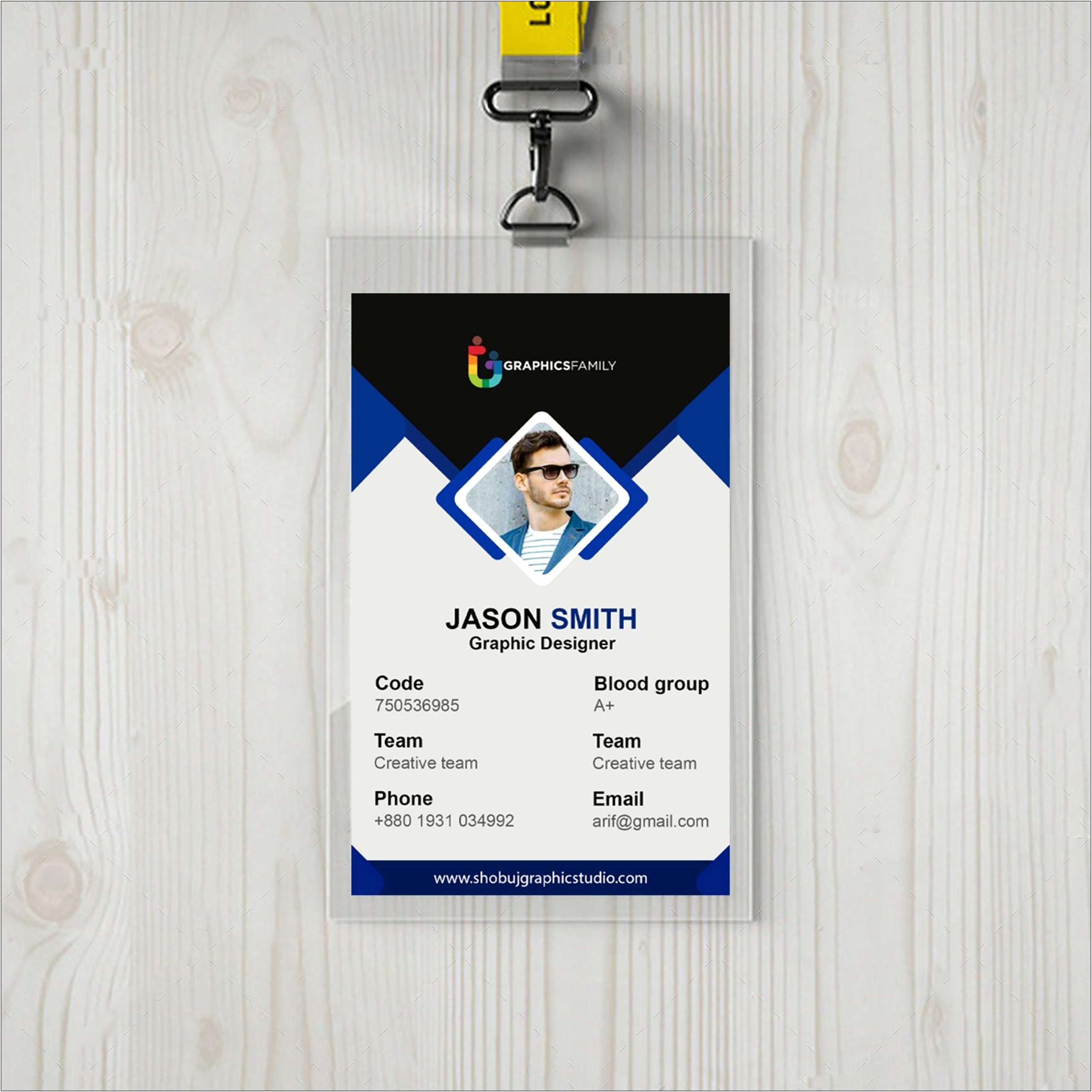Employee Identity Card Template Free Download