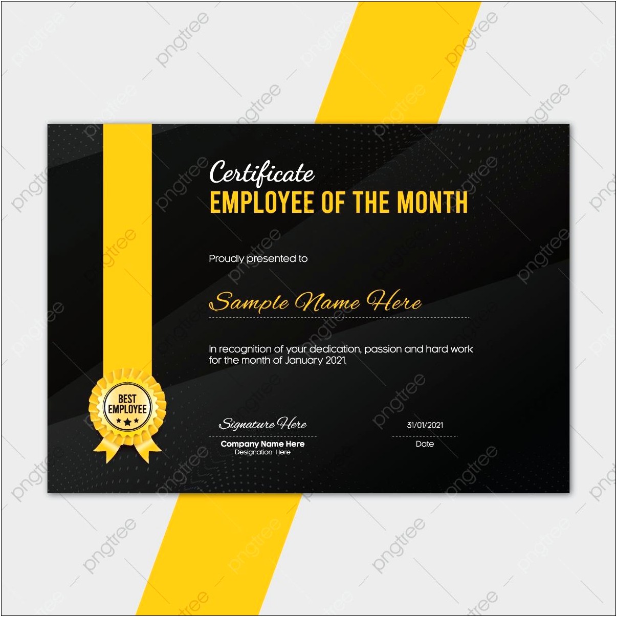 Employee Of The Month Free Certificate Template