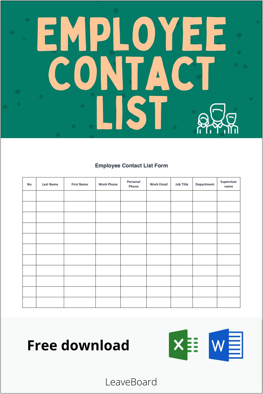 Employee Roster Template Excel Free Download