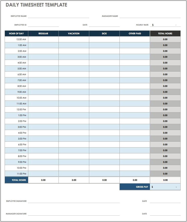 Employee Time Card Template Free Weekly