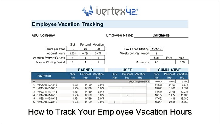 Employee Vacation Accrual Template Excel Free