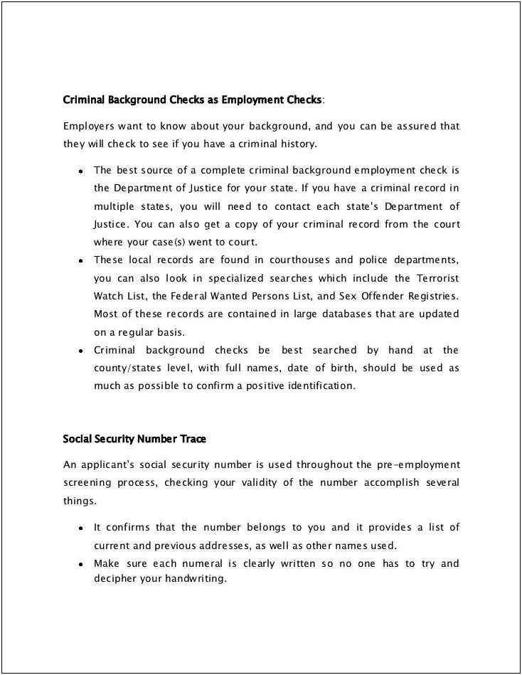 Employment Background Check Form Template Free