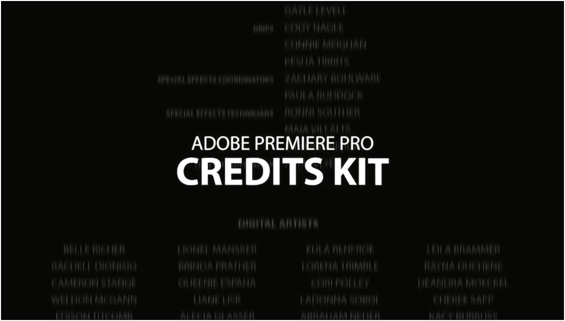 End Credit Roll Template Free Adobe Premiere Pro