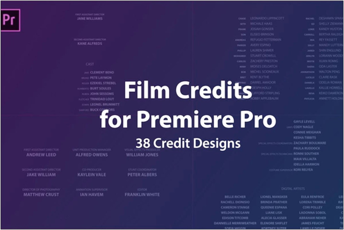 End Credits Template Premiere Pro Free Templates Resume Designs 