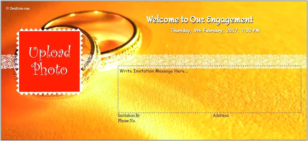 Engagement Ceremony Invitation Card Free Template