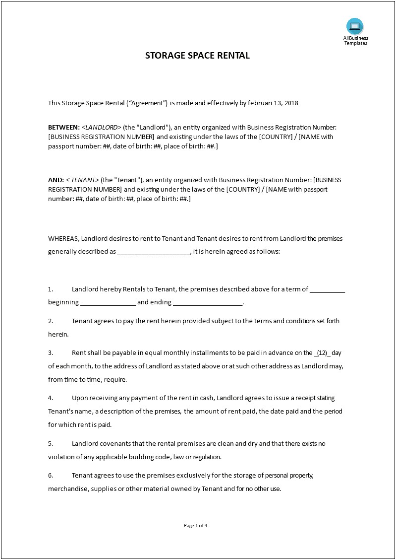 Equipment Rental Contract Template Free Download