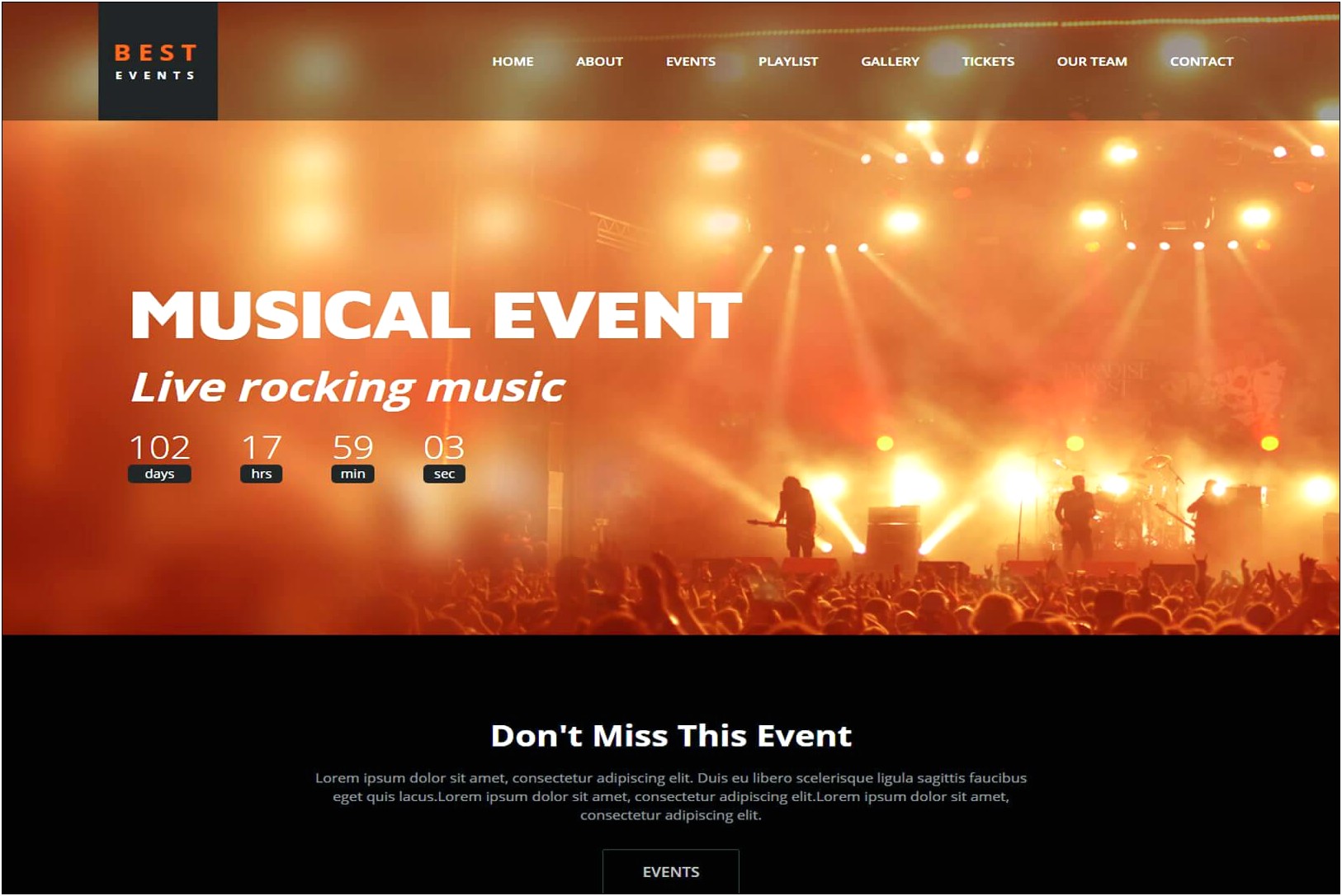 Event Management Html Css Template Free Download