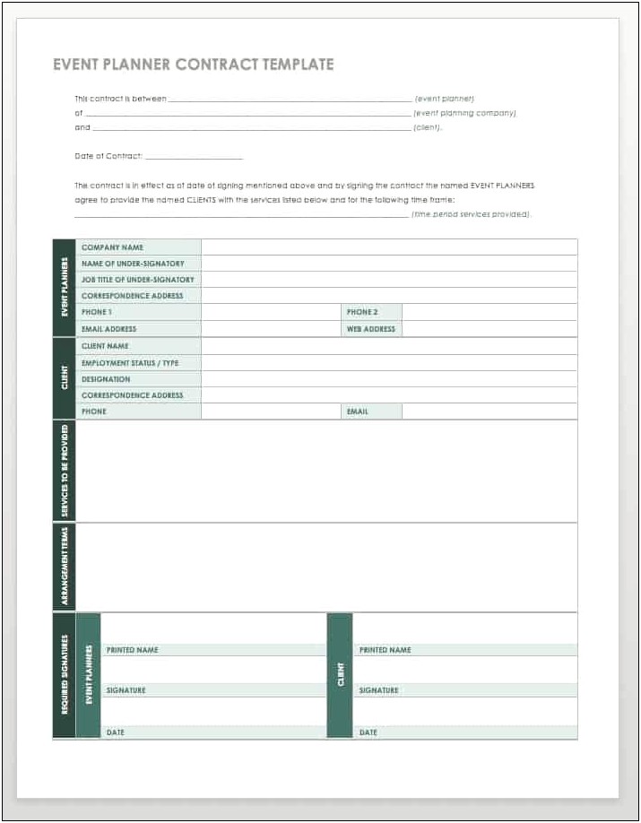 Event Planner Excel Template Free Download