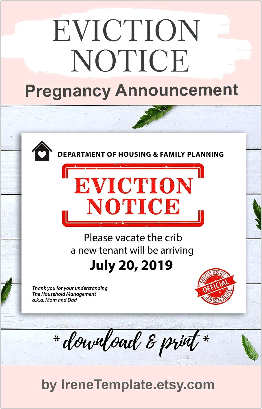 Eviction Notice Free Templates Adult Child