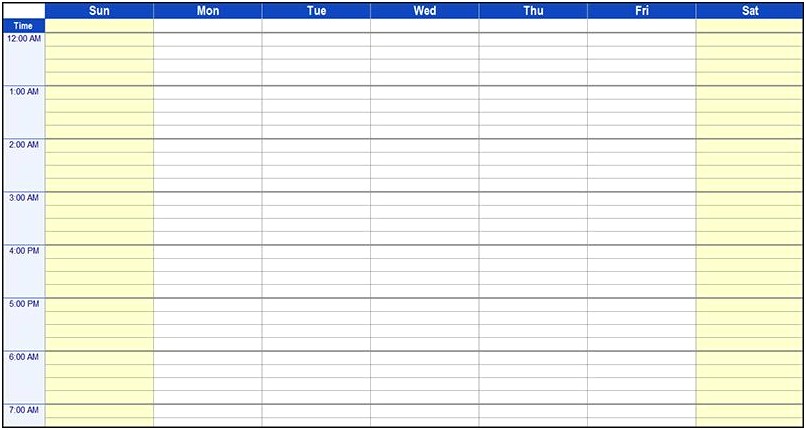 Excel Daily Schedule Template Free Download