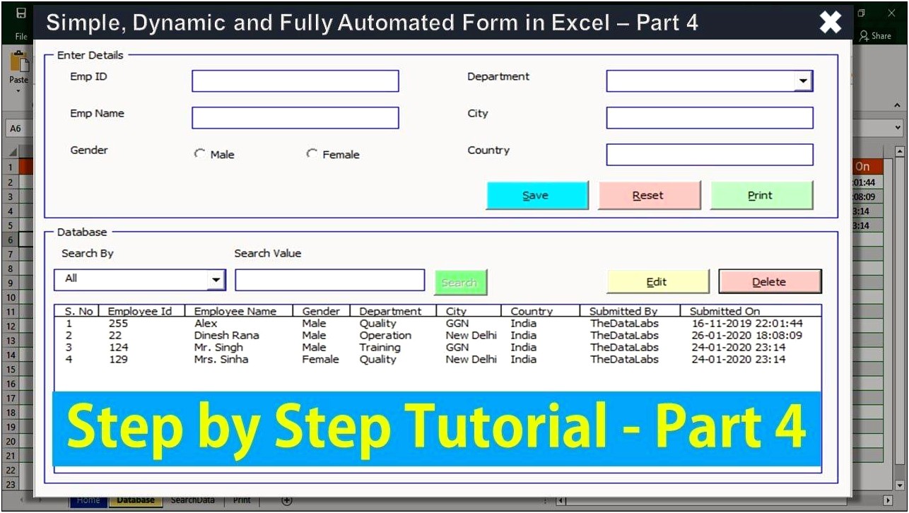 Excel Data Entry Form Template Free Download