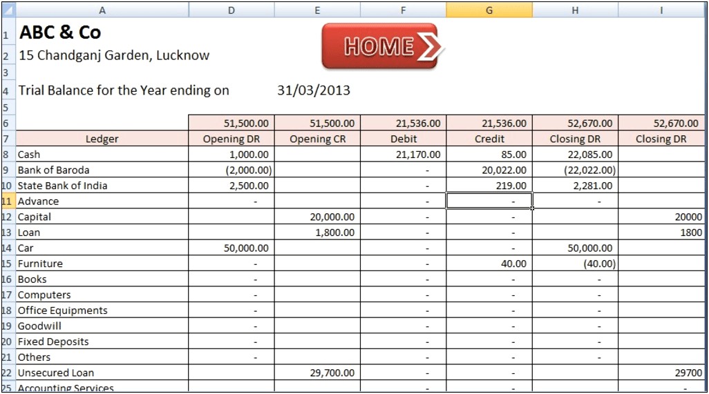 Excel Double Entry Bookkeeping Template Free