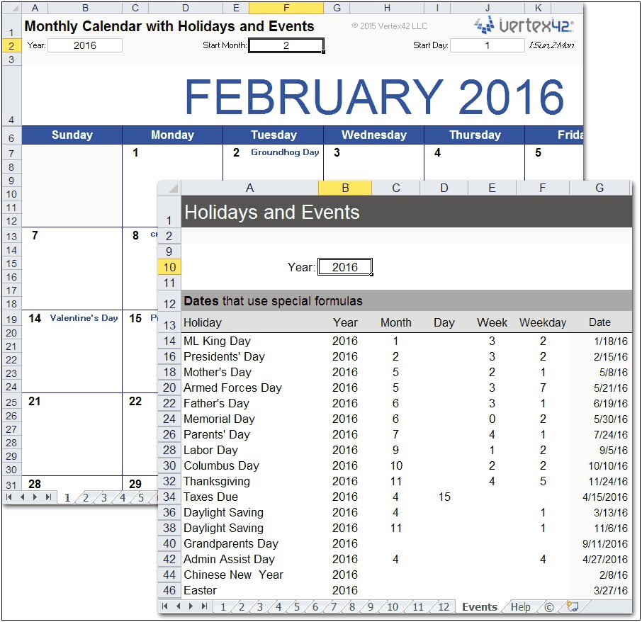 Excel Holiday Planner Template Free Uk