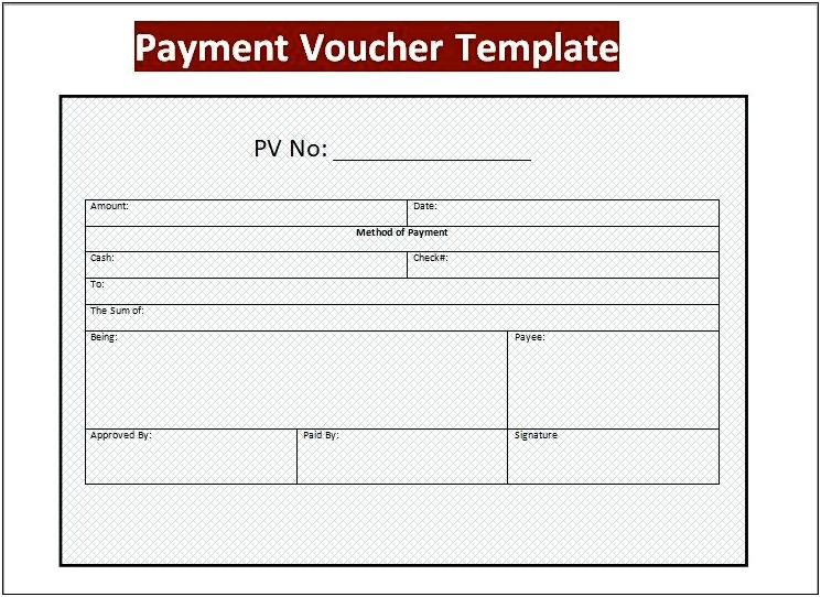 Excel Payment Voucher Template Free Download