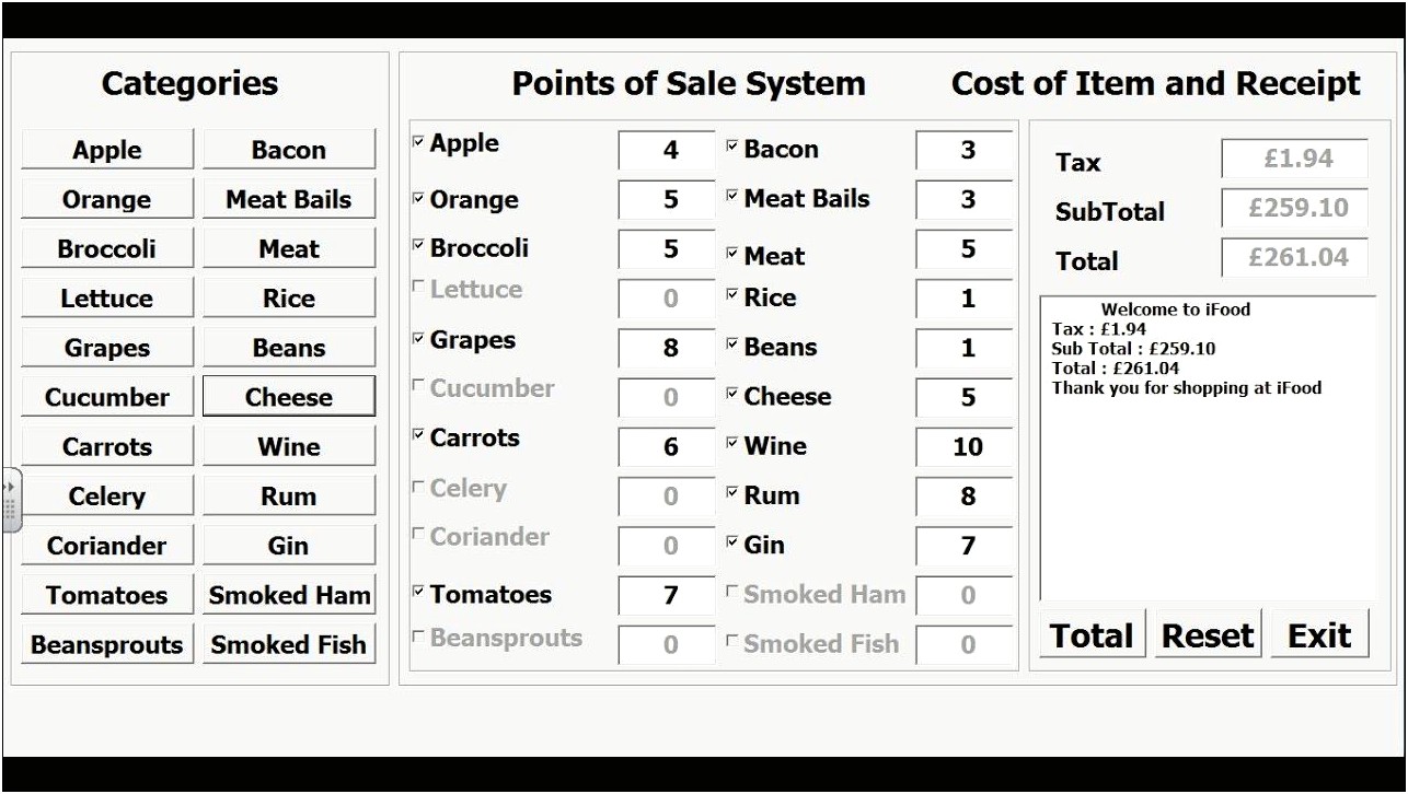 Excel Point Of Sale Template Free Download