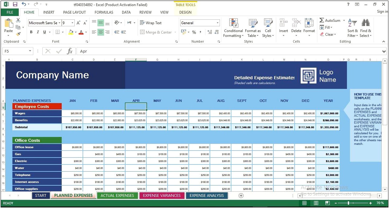 Excel Receipt Reimbursement Template Free Download
