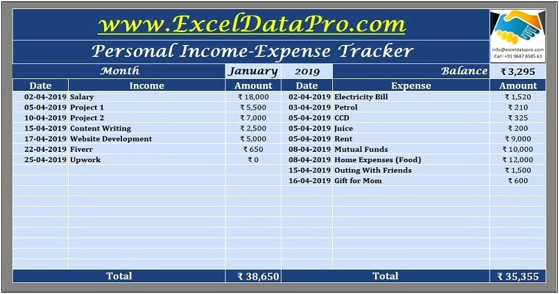 Excel Receipt Tracker Template Free Download