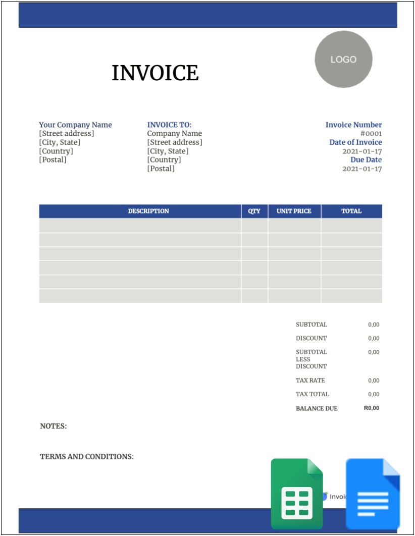 Excel Sales Invoice Template Download Free
