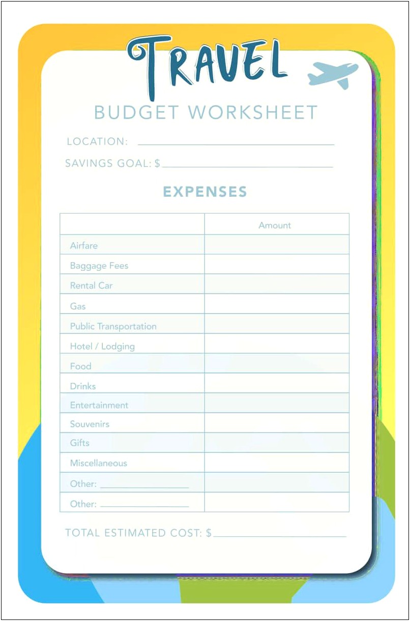Expense Sheet Template Vacation Rental Free
