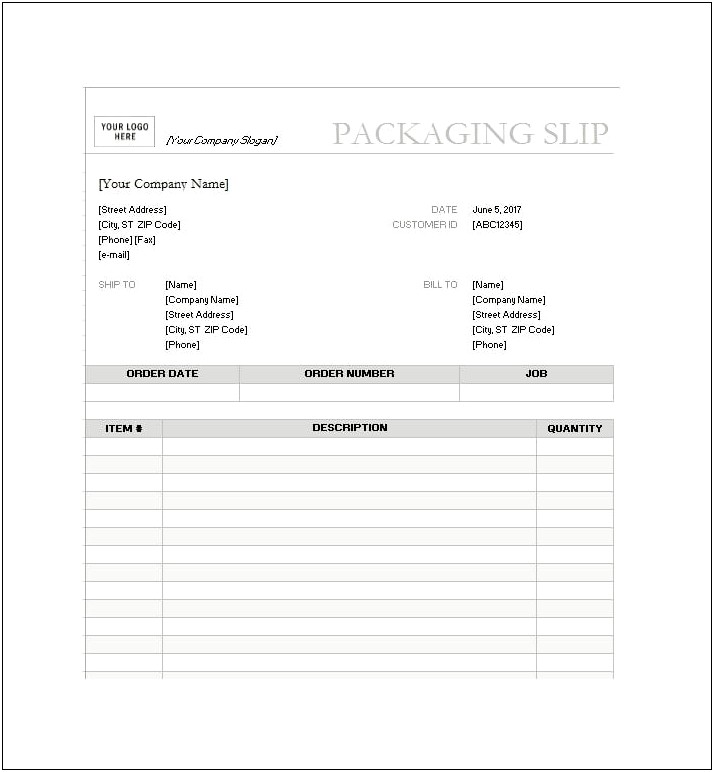 Export Packing List Template Excel Free Download