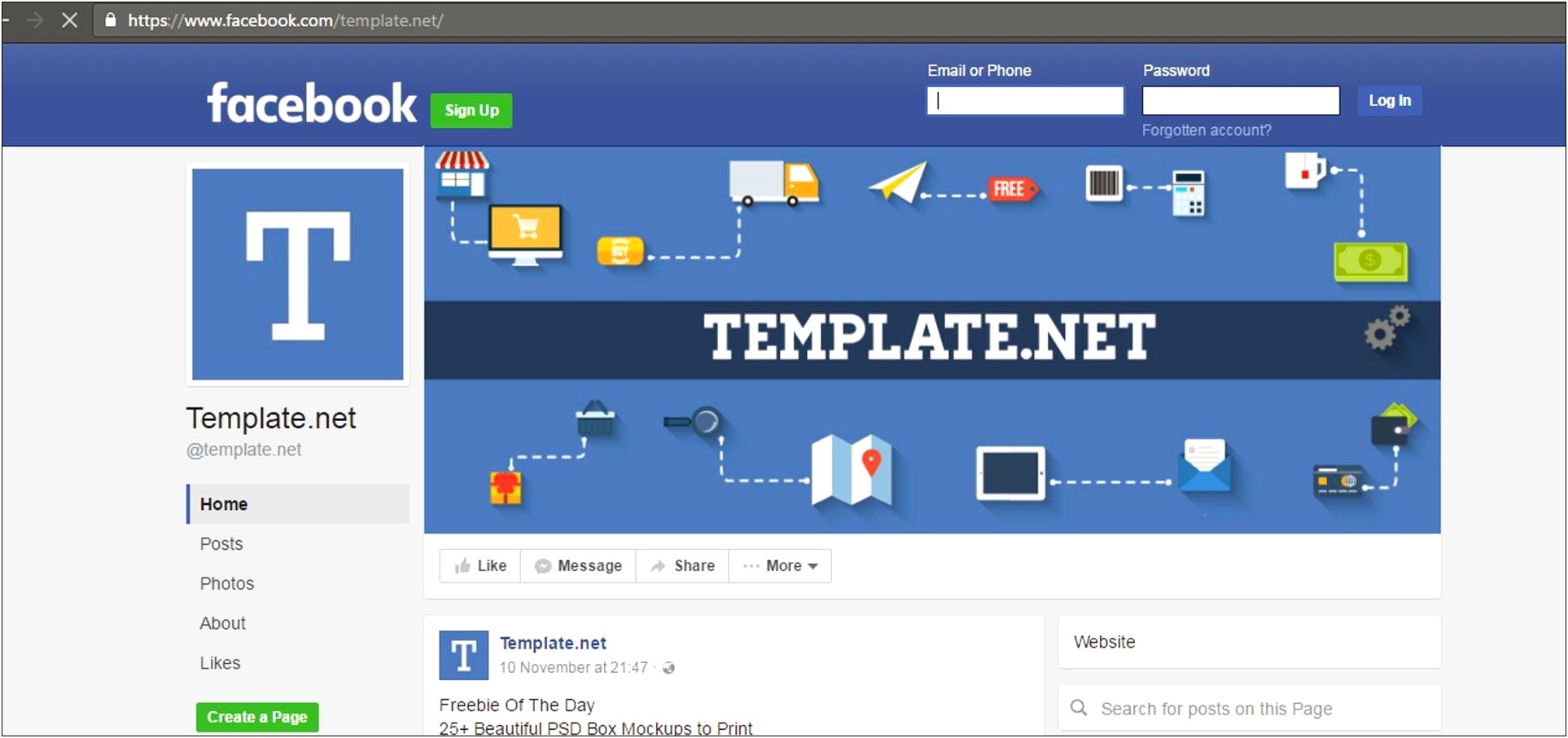 Facebook Home Page Template Free Download