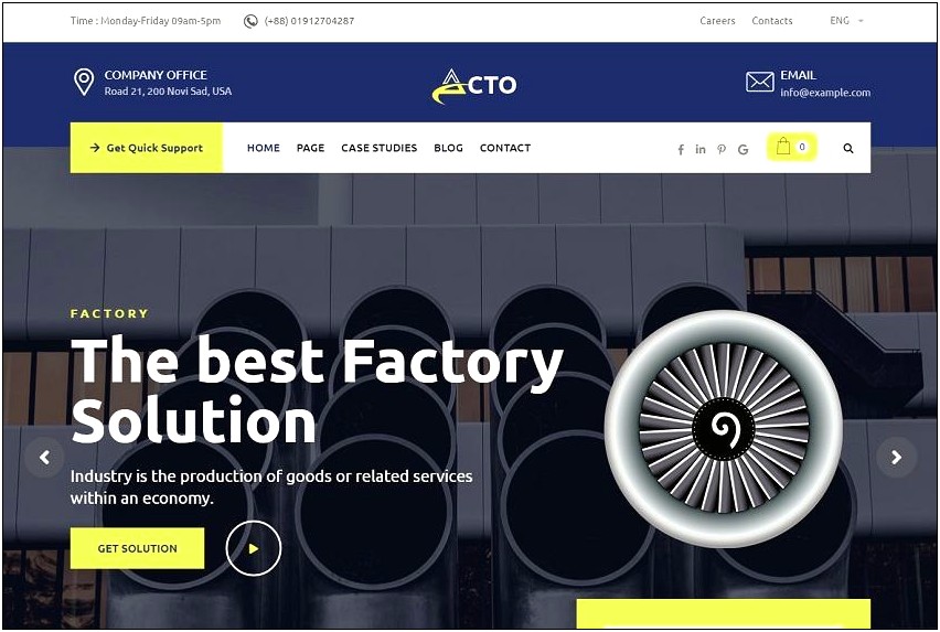 Factorian Industry And Factory Psd Template Free Download