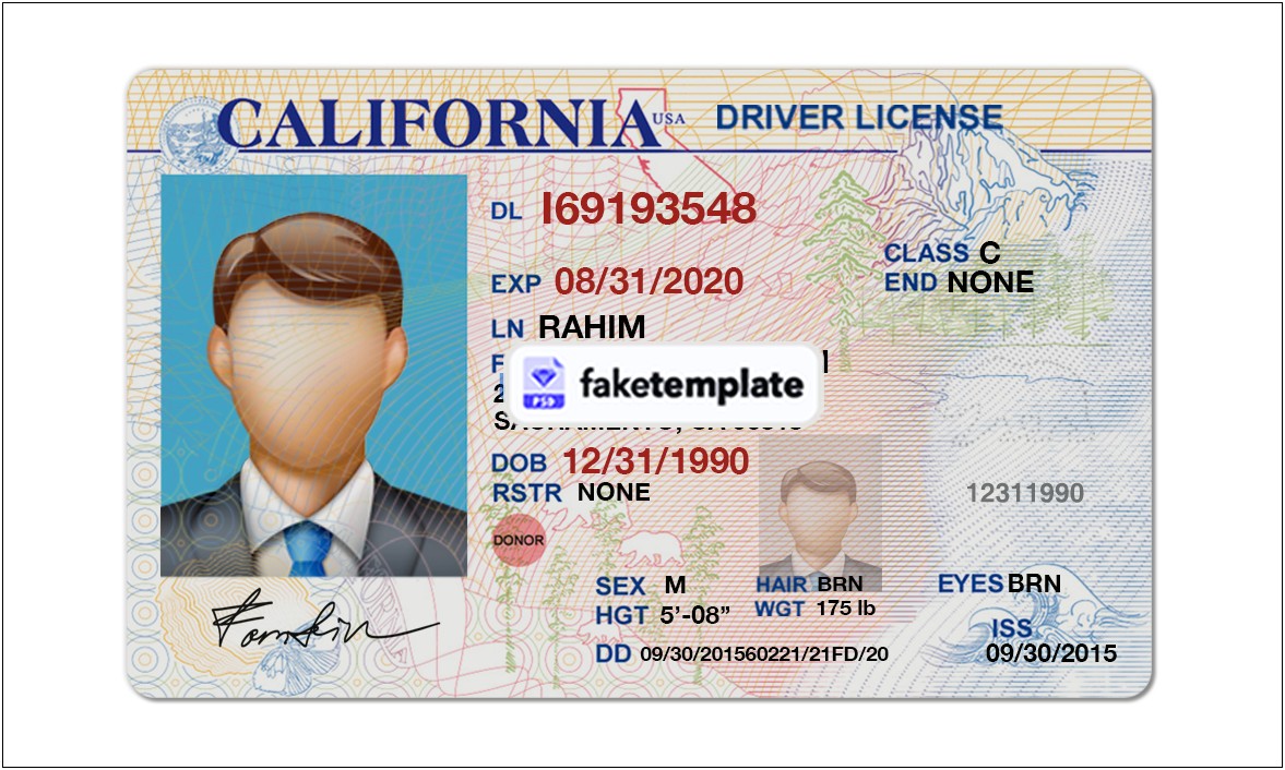 Fake Drivers License Template Free Downloads