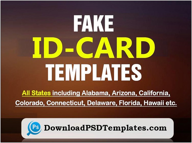 Fake Id Template Download Free Texas